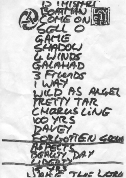 Setlist des Konzerts in Darmstadt, 27.10.2002